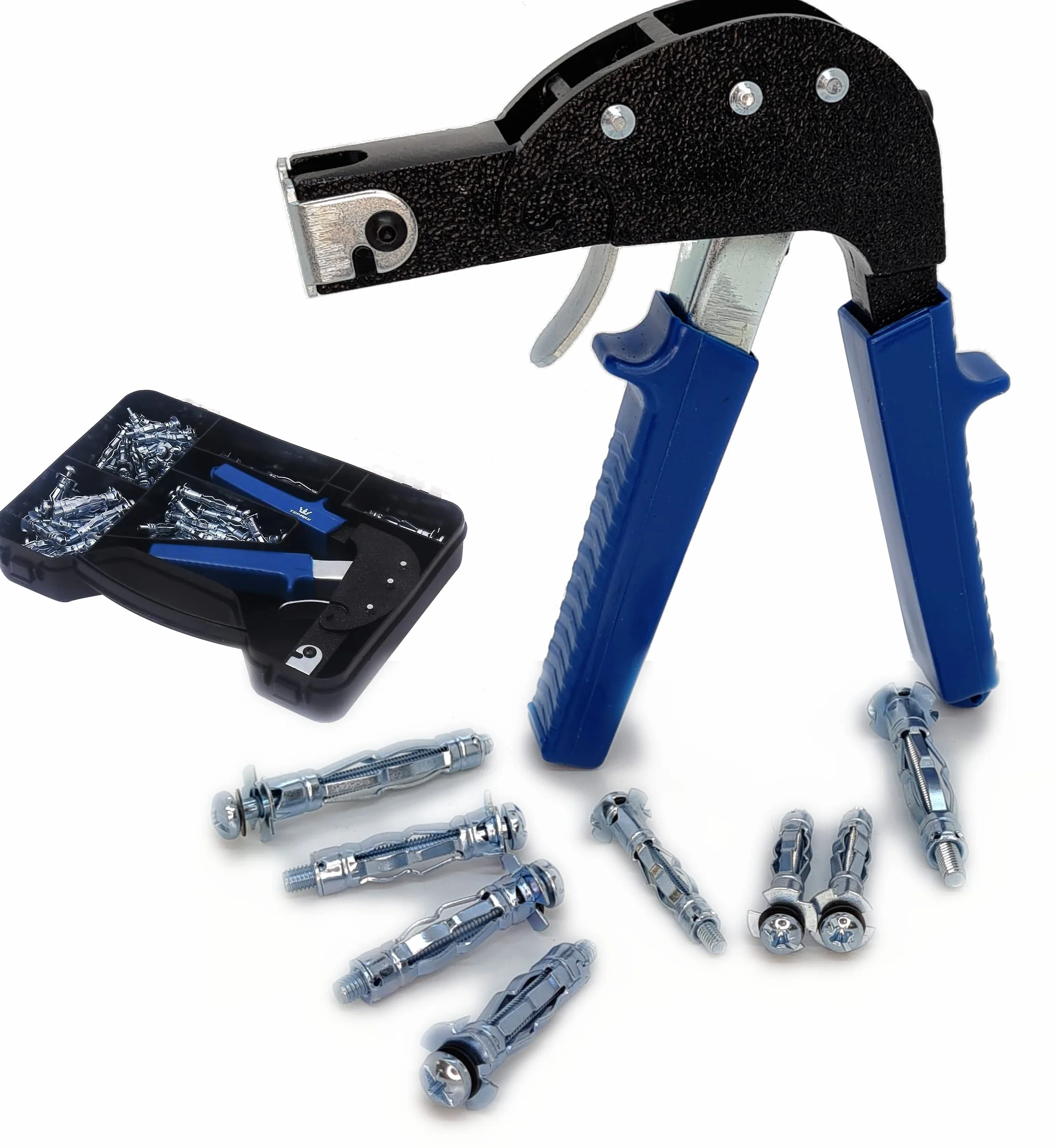 TOPWAY Kit d'outils de Réglage D'ancrage Mural 72 Pièces, Cavité en Plaques de Plâtre en Métal en Acier Fixations Murales Creuses Vis Ancrages Bouchons Assortiment 405504