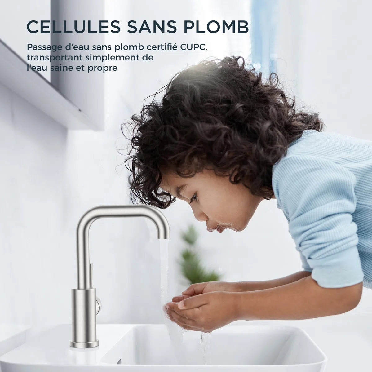 FORIOUS Robinet Salle de Bain Pivotant à 360°, Mitigeur pour Eau Chaude/Froide，Mitigeur en Acier Inoxydable Facile à Installer pour Salle de Bain Lavabo,Inox