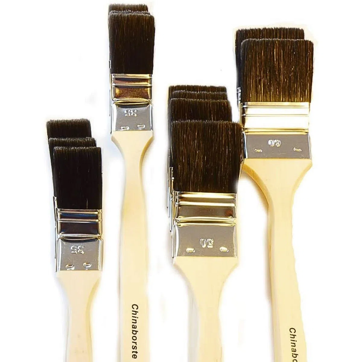 ROTIX - 98044 | 12 pinceaux pour radiateur 35-50-60 mm | Poils mélangés noirs | Qualité artisanale