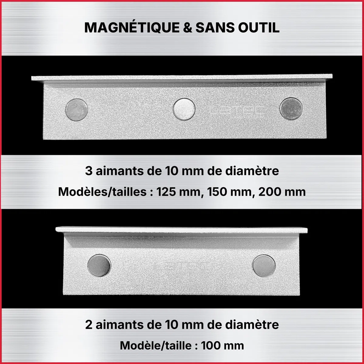 Mors de protection pour étau 150 mm – haute qualité, fixation magnétique, pour matériaux ronds et plats, aluminium anodisé, 2 mors doux, entreprise allemande