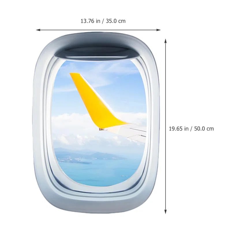 CLISPEED Lot de 3 feuilles d'autocollants muraux amovibles pour fenêtre d'avion - Matériau pour la maison, le bureau, la décoration murale d'avion pour chambre à coucher, salon