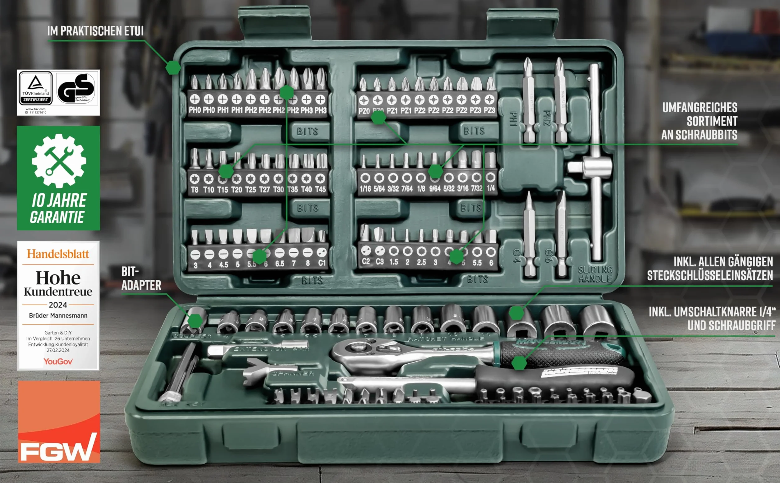 Brüder Mannesmann One Size Coffret de douilles et embouts (130 pièces)