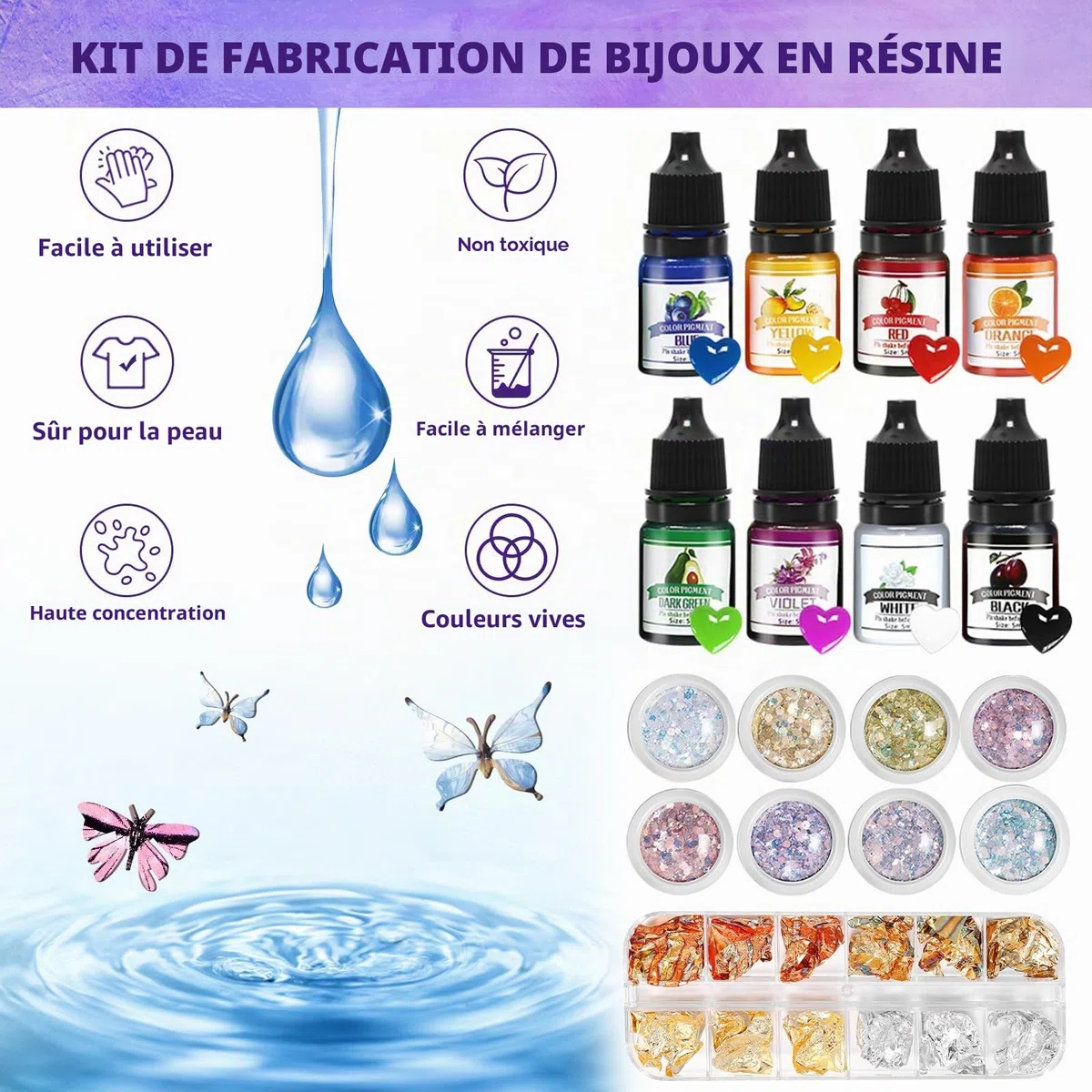 Résine Époxy Transparente 600ml - 1: 1 Ratio Revêtement en résine époxy cristalline,Resine Epoxy Kit pour bois,bar,table, fabrication de bijoux,l'artisanat, la fabrication de bijoux