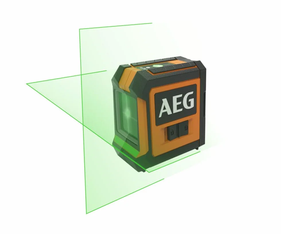 AEG Niveau Laser Croix Vert CLG220-K – Portée 20 m, Haute Visibilité, Auto-Nivelant, IP54, Support Magnétique, Pince Murale, Plaque Cible et Sac de Transport Inclus