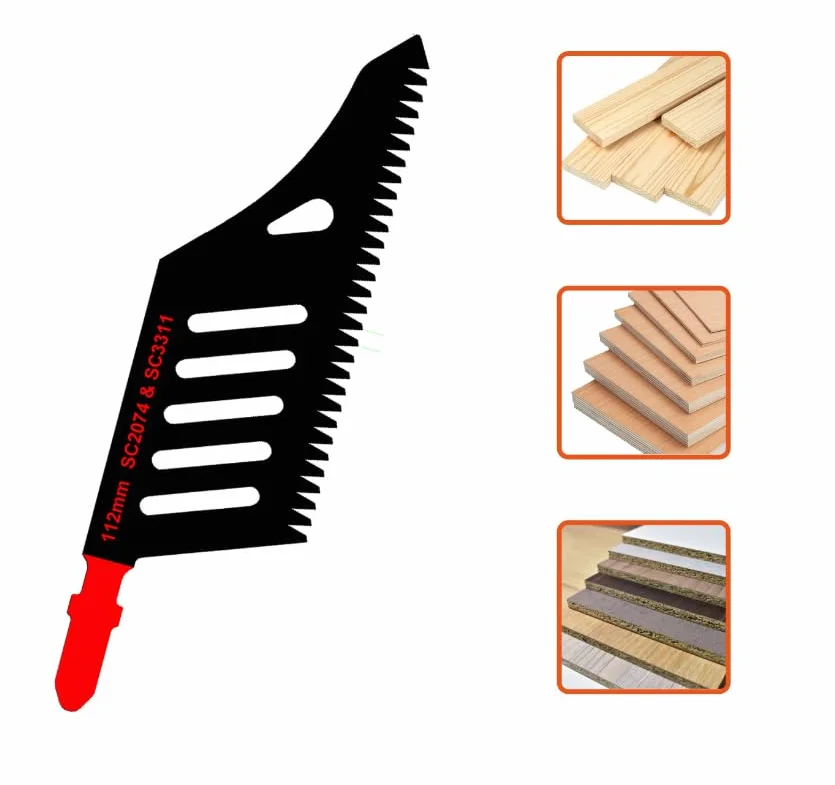 Lot de 5 lames de scie sauteuse Outil de coupe 112 mm 11TPI Lames de scie sauteuse Cutter pour bois plastique Outil de coupe rapide Lames de scie partie