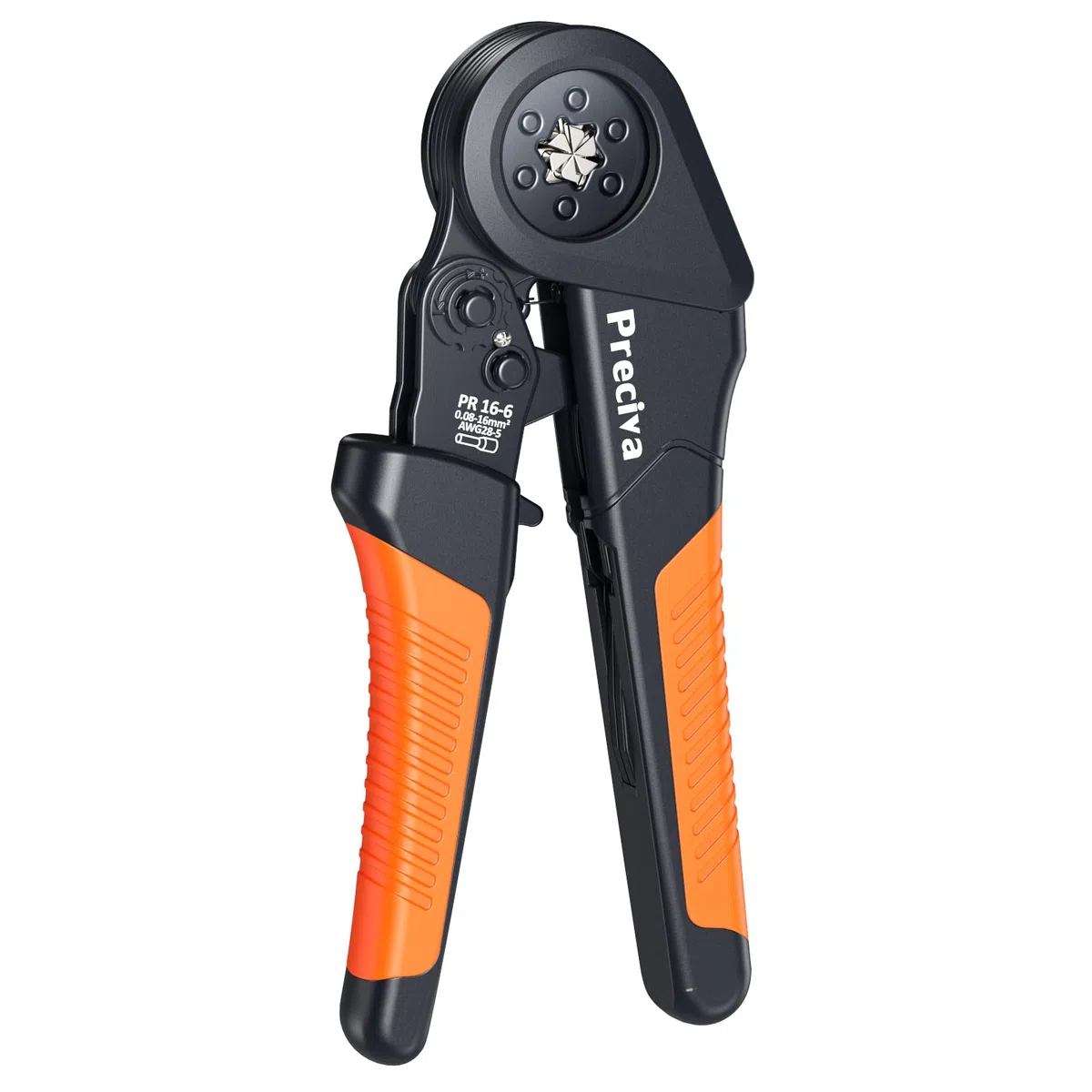 Preciva 0.08-16mm² Pince à Sertir - Pinces à Cliquet Auto-ajustable Hexagonales pour Cosses Electriques, Outils de Sertissage de Ferrules pour Terminaux Câbles Électrique