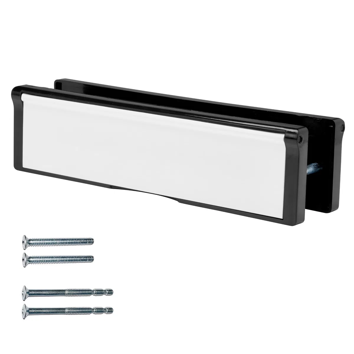 Keypak Boîte aux lettres à manches de 30,6 cm - Convient aux portes en uPVC, composite et bois de 20 à 40 mm (noir/blanc)