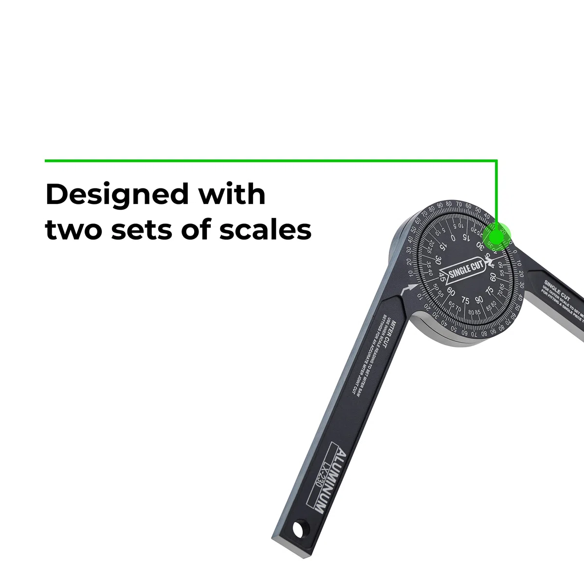 Toolzilla Rapporteur d'angle en aluminium de 17,8 cm – Outil de mesure avec plusieurs échelles pour le travail du bois, le travail du métal et tous les métiers de la construction