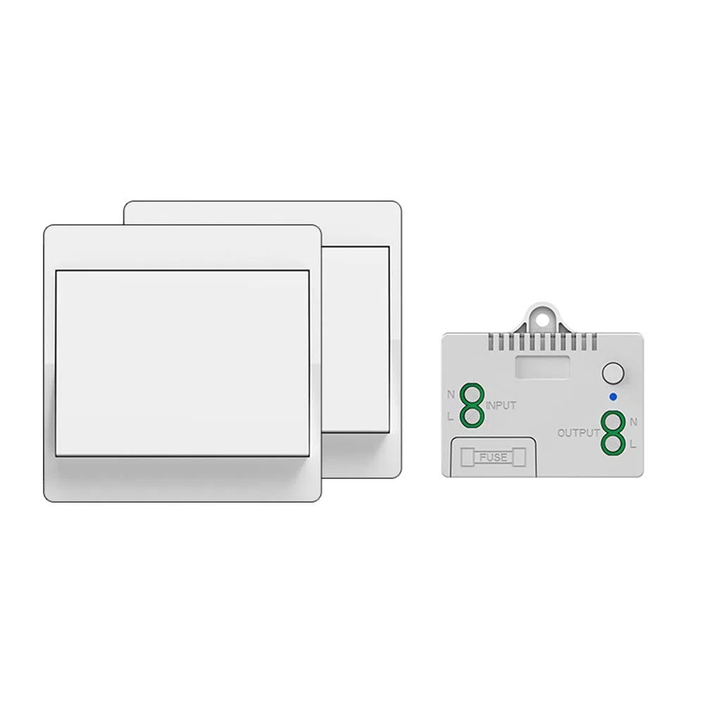 Interrupteur sans fil autoalimenté, sans pile, télécommande sans fil pour les lumières et appareils électriques, étanche et sûr, pouvant être installé directement dans une salle de bain, etc. (1 To 2)