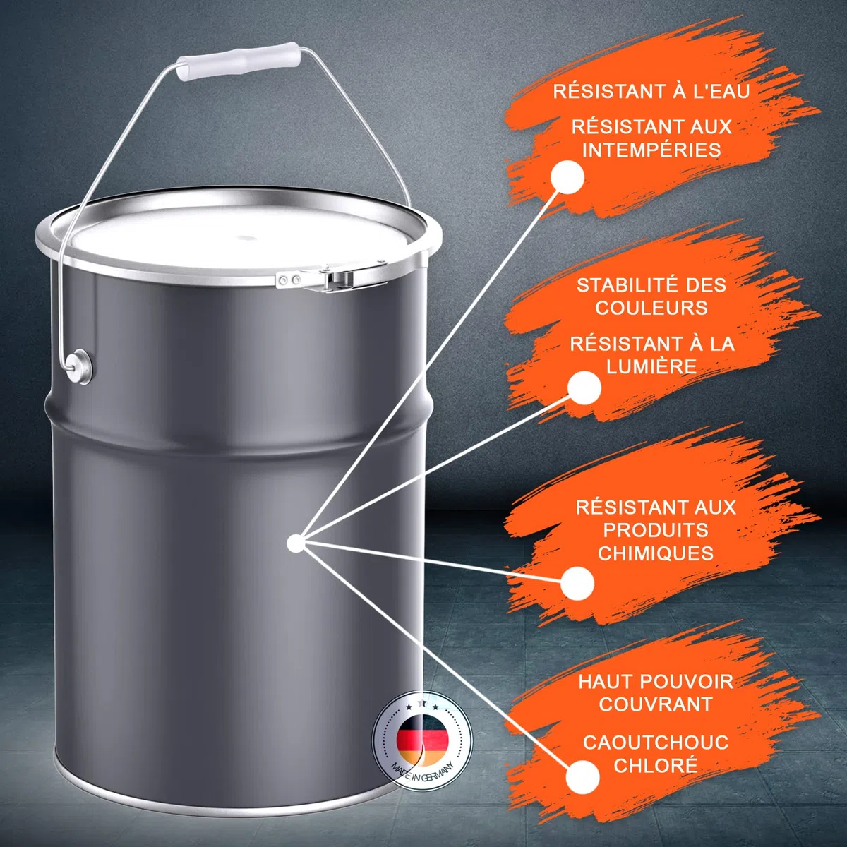 BEKATEQ LS-400 Peinture piscine 0,75 litres, Blanc pur I Peinture satinée pour piscine, étang & fontaine en béton, maçonnerie & crépi I Revêtement en caoutchouc chloré imperméable et étanche
