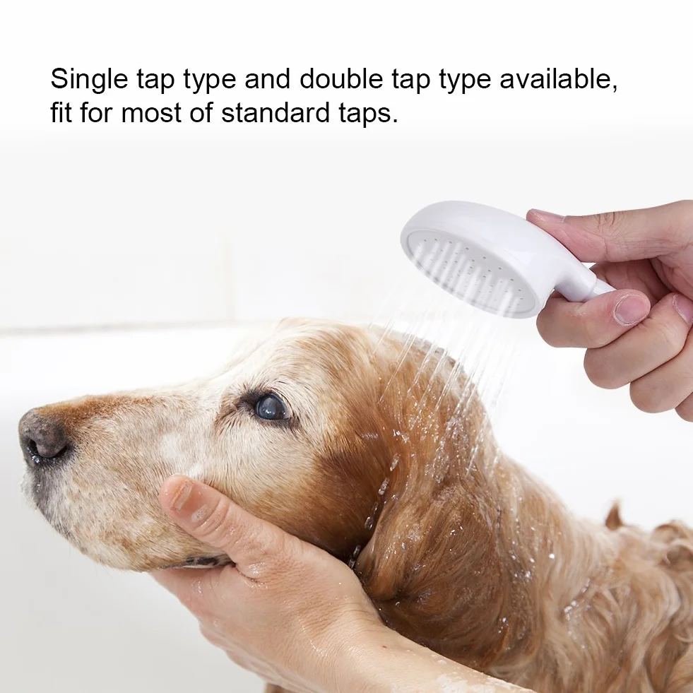 Tuyau de Pulvérisation d'évier, Tuyau d'évier en Caoutchouc Portable, Pulvérisateur de Robinet, Fixation de Tuyau d'évier, Accessoire de Douche pour Lavage de Chien, pour Le Bain(Tête Unique)