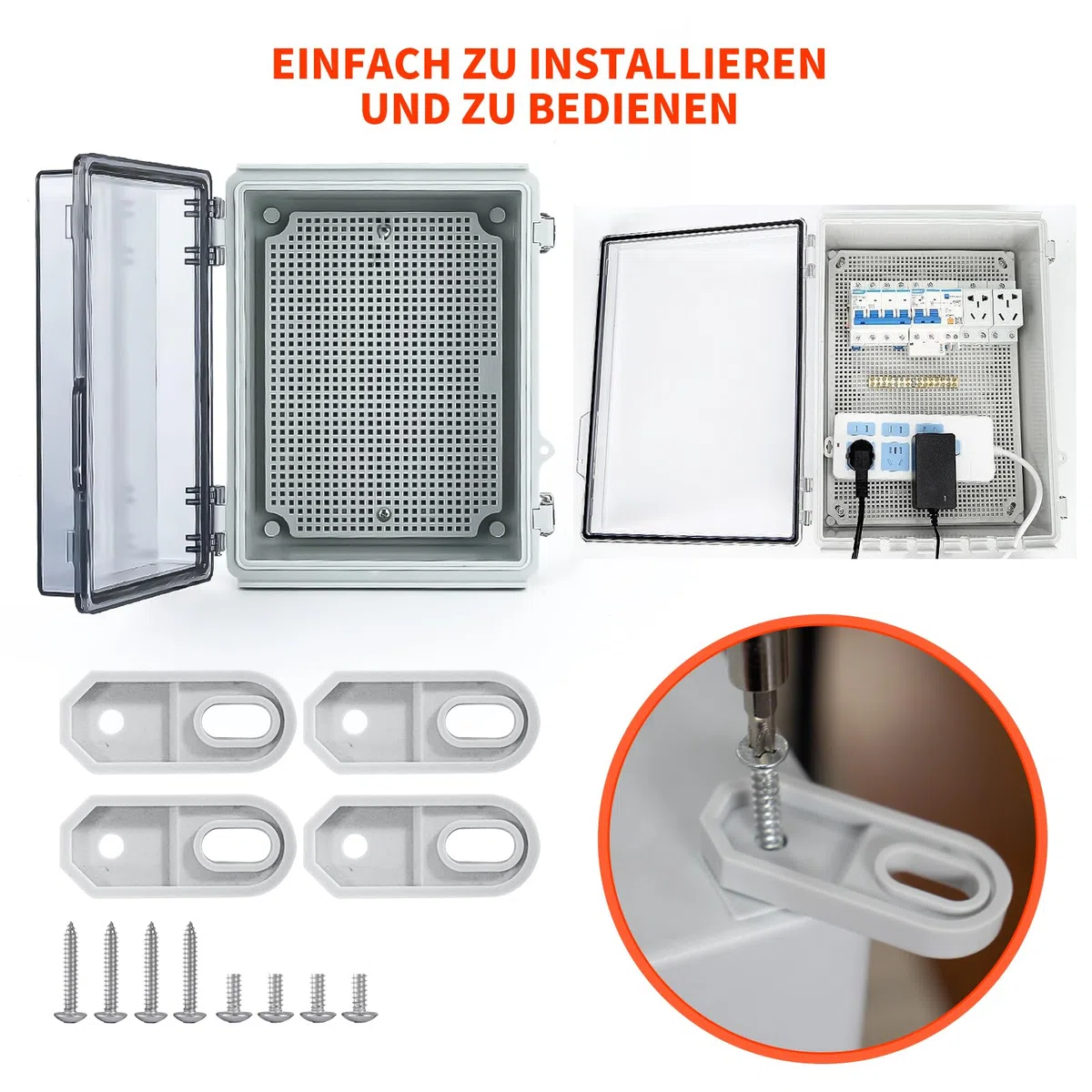 Boîte de jonction étanche IP65 | Coffret Electrique Etanche Exterieur | ABS transparente boîte de distribution saillie de câble pour protéger la multiprise