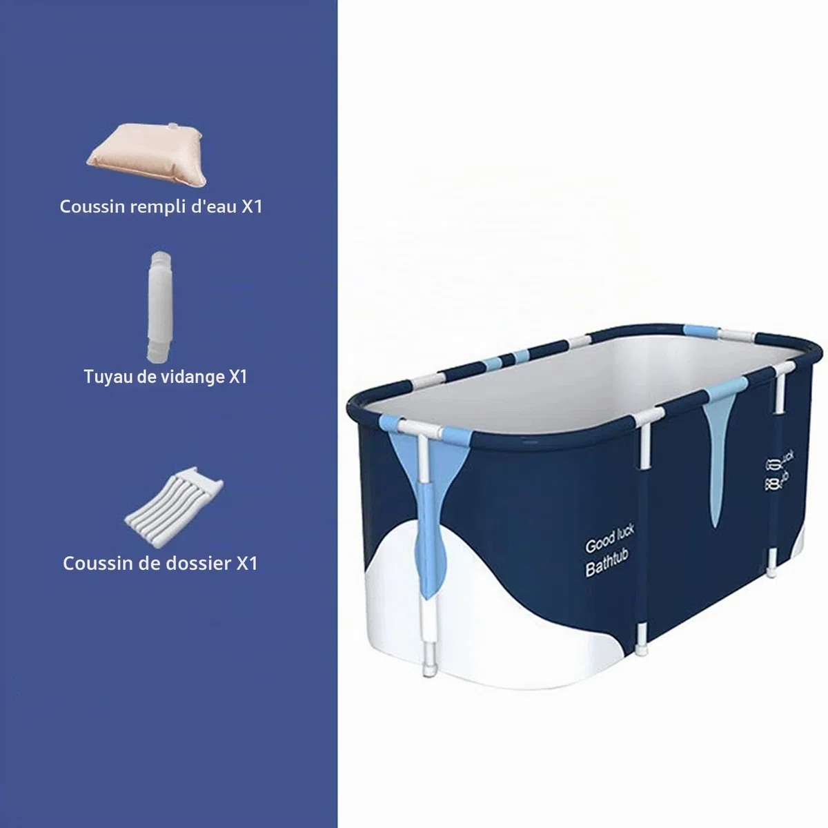 Baignoire pliable pour adulte de 140 x 60 x 50 cm - En matériau isolant à 6 couches - Maintien de la température pour la maison - Spa - Baignoire mobile pour adultes et enfants