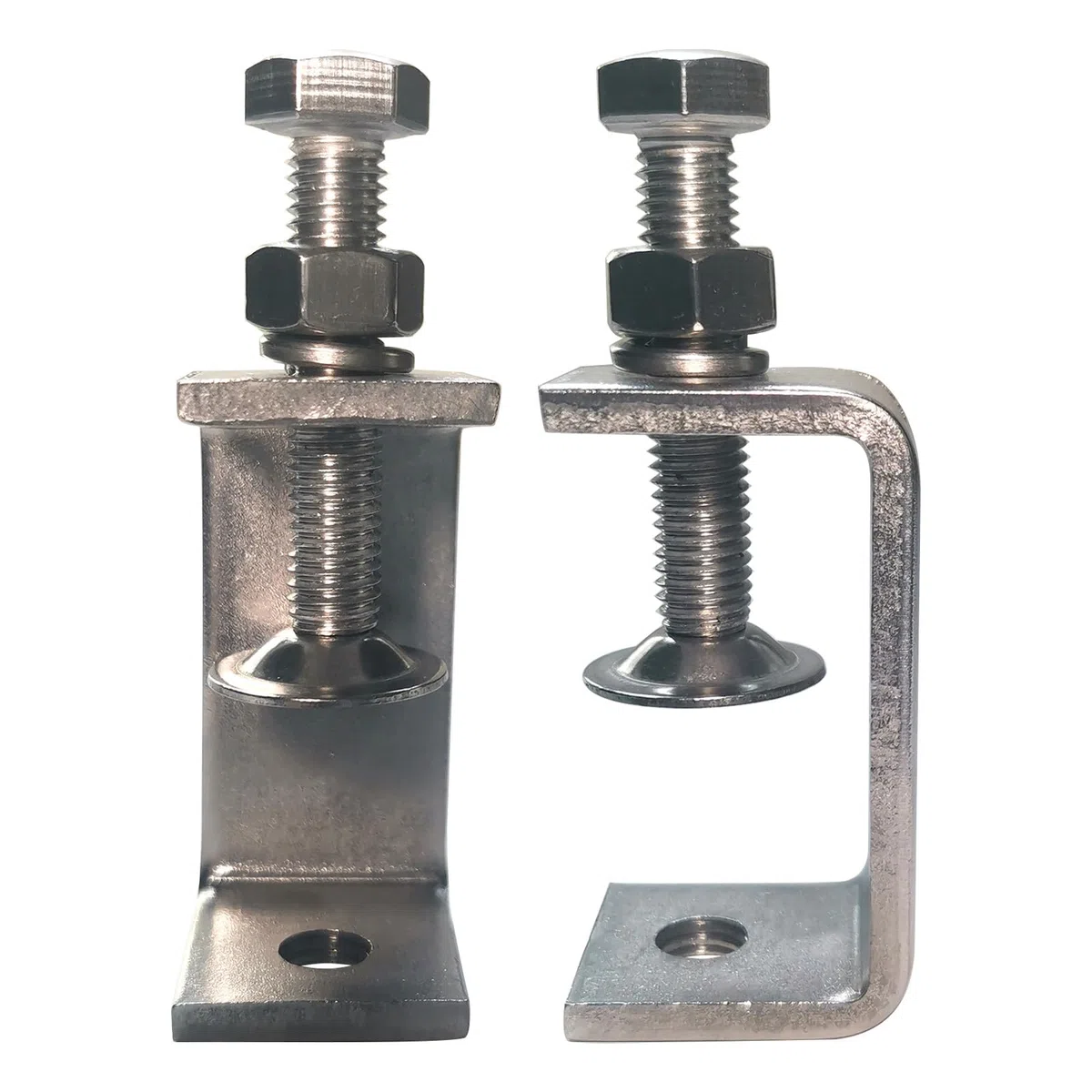 Lot de 6 serre-joints en C en acier inoxydable - Petite pince en C - Plage de serrage réglable de 20 à 50 mm - Ouvertures de mâchoire en C de 55 mm avec vis à anneau M8 M10 pour le travail du
