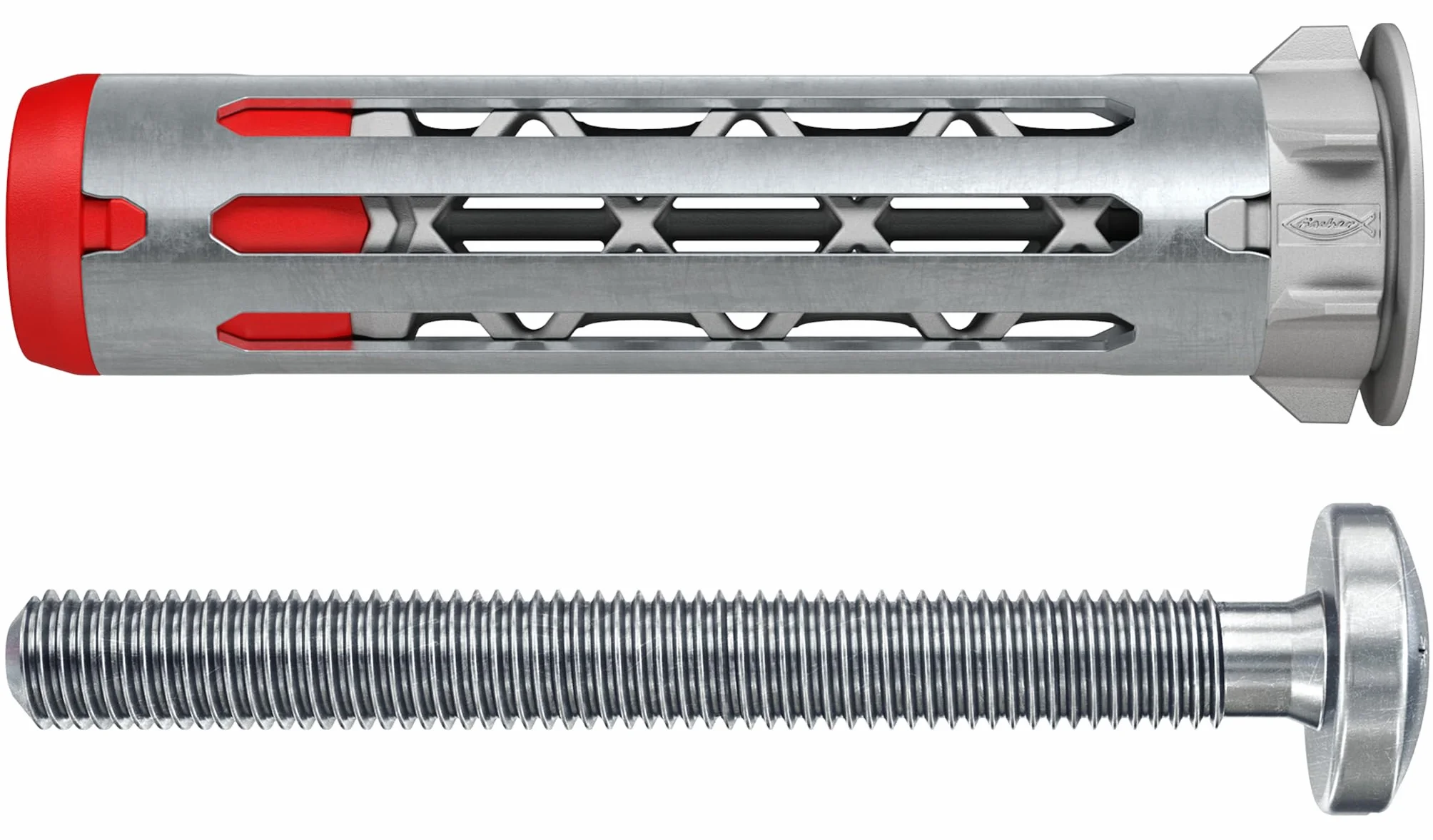 fischer - Cheville Bi-Matière DuoHM 6 x 55 pour Corps Creux, avec Vis à Tête Cylindrique, Empreinte PZ, Boite de 25
