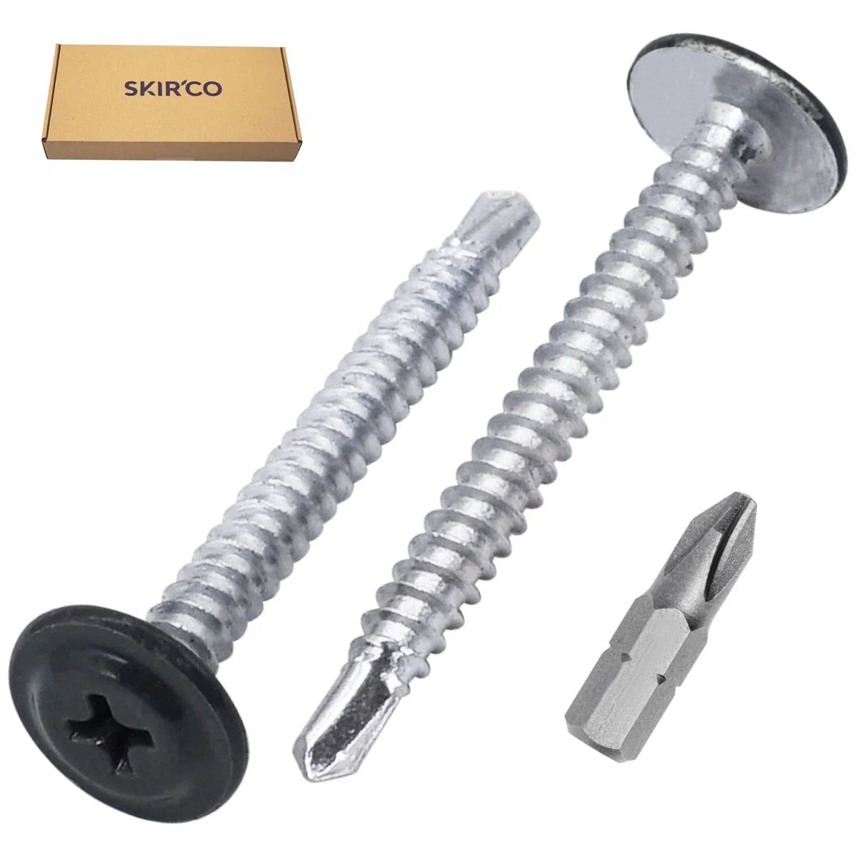 SKIR'CO (150 pièces) Vis Autoperceuses Peintes 4,2 x 40 mm, Vis Tôle, Tête Bombée Modifiée PH (Gris Anthracite RAL 7016)