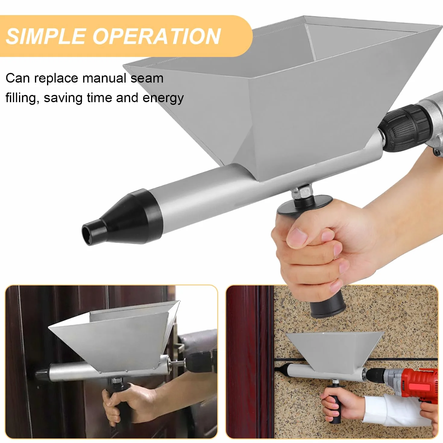 Pistolet Joint Électrique Portable, Jointoyeuse Pistolets à Calfeutrer, avec 4 Buses Machine a Crepir Jointoyeuse pour Le Jointoiement de Mortier de Murs en Pierre et de Sols