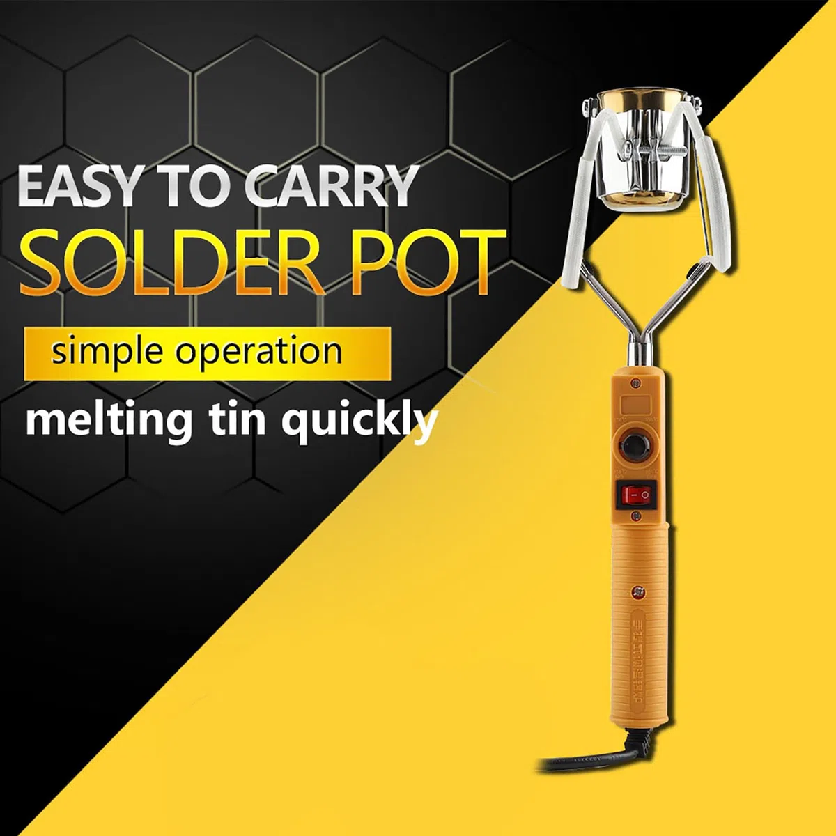 Ing – Pot à Souder électrique en Acier et Plastique, 180W, 220V, Portable, Four à étain avec Contrôle de la Température (280W Réglementation européenne 220V)
