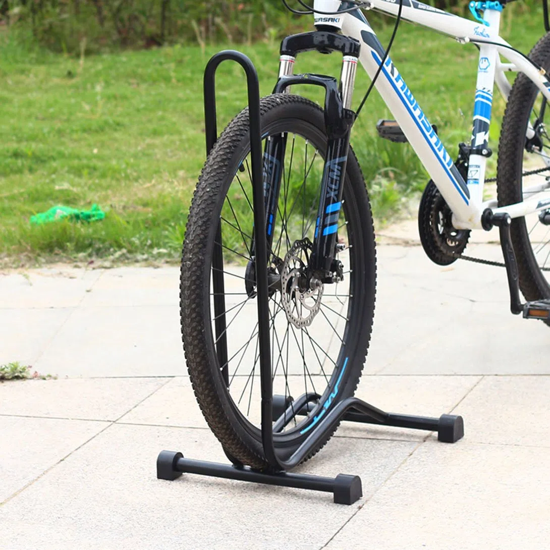 homelikesport Bike Stand Steel Bike Floor Stand Upright Bike Storage Space Saver Suitable for Mountain Bike, Road Bike, for Bicycle with Wheel Diameter Max 29 inches
