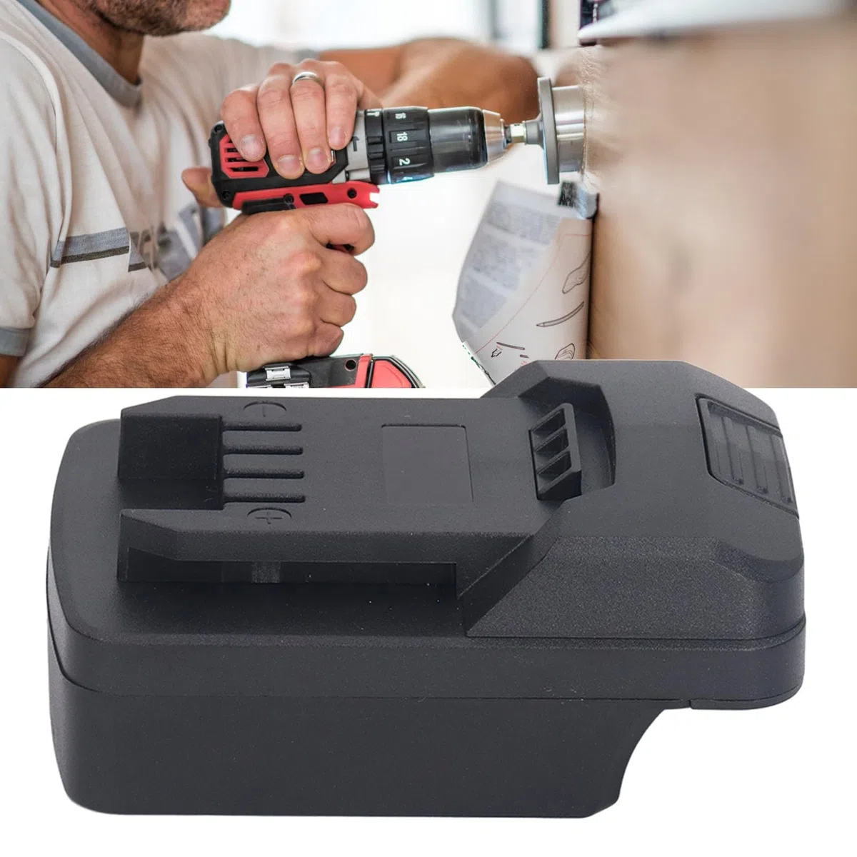 Adaptateur de Batterie pour 18V 20V à L'outil de Convertisseur D'alimentation Parkside 20V, raffiné avec du Matériel ABS Difficile, Conception Compacte, Hautement Compatible