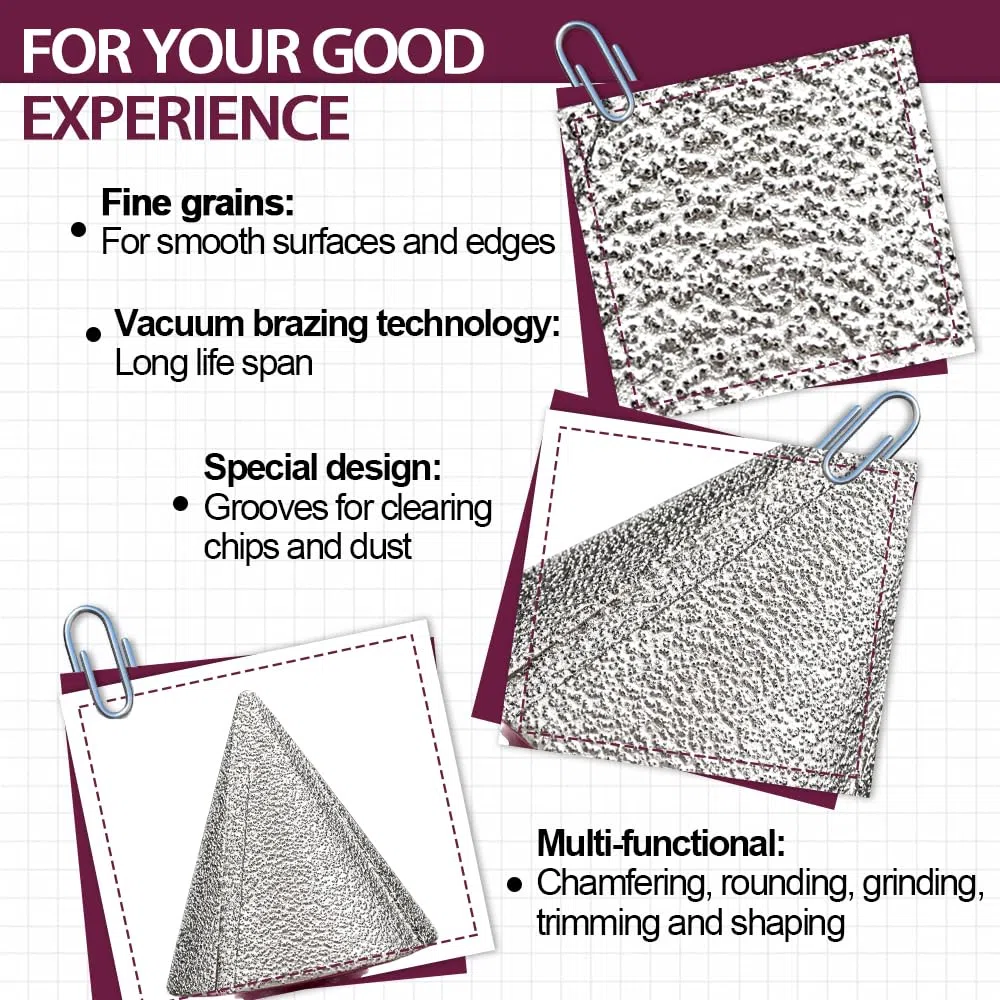 Mèches de Chanfrein Diamant 35mm - Fraise pour Meuler Arrondir Tailler les Trous dans le Carrelage Céramique Porcelaine Marbre Granit, Tige Hexagonale
