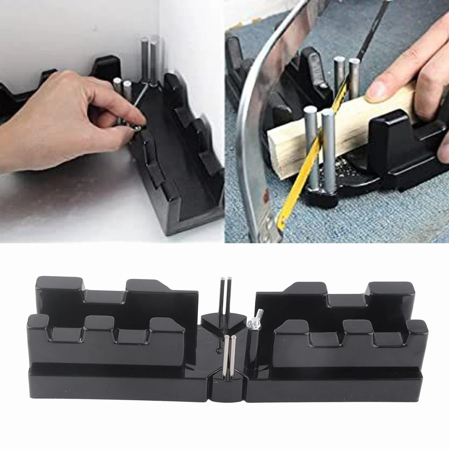 Boîte à Onglet Professionnelle 2-en-1, Outil de Coupe et Mesure d'Angle pour Moulures, Guide de Coupe Angulaire