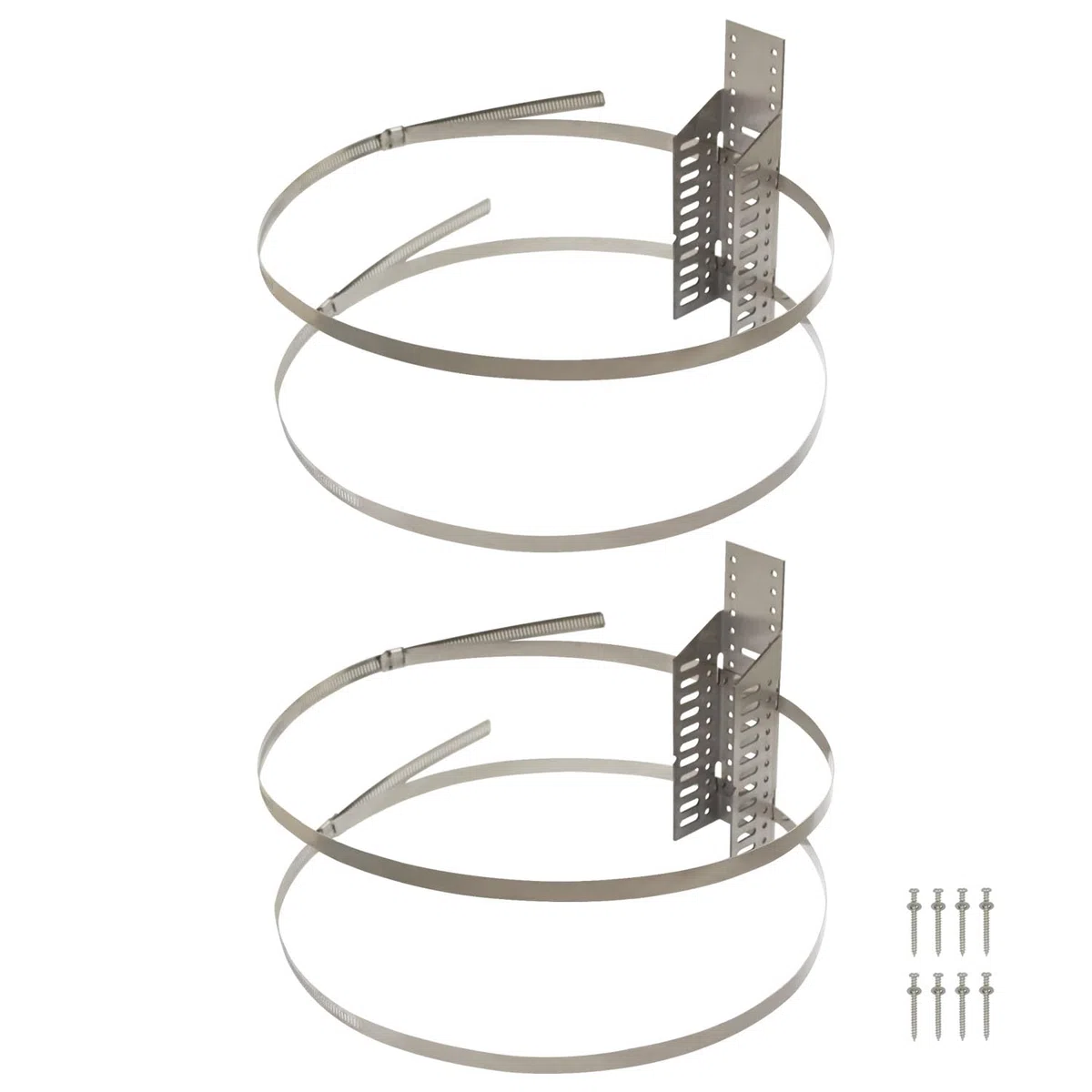 Support mural pour vase d'expansion sanitaire et chauffage fixation pour ballon d'eau chaude et pression kit complet universel avec bande de acier inoxydable serrage réglable (2 pcs)