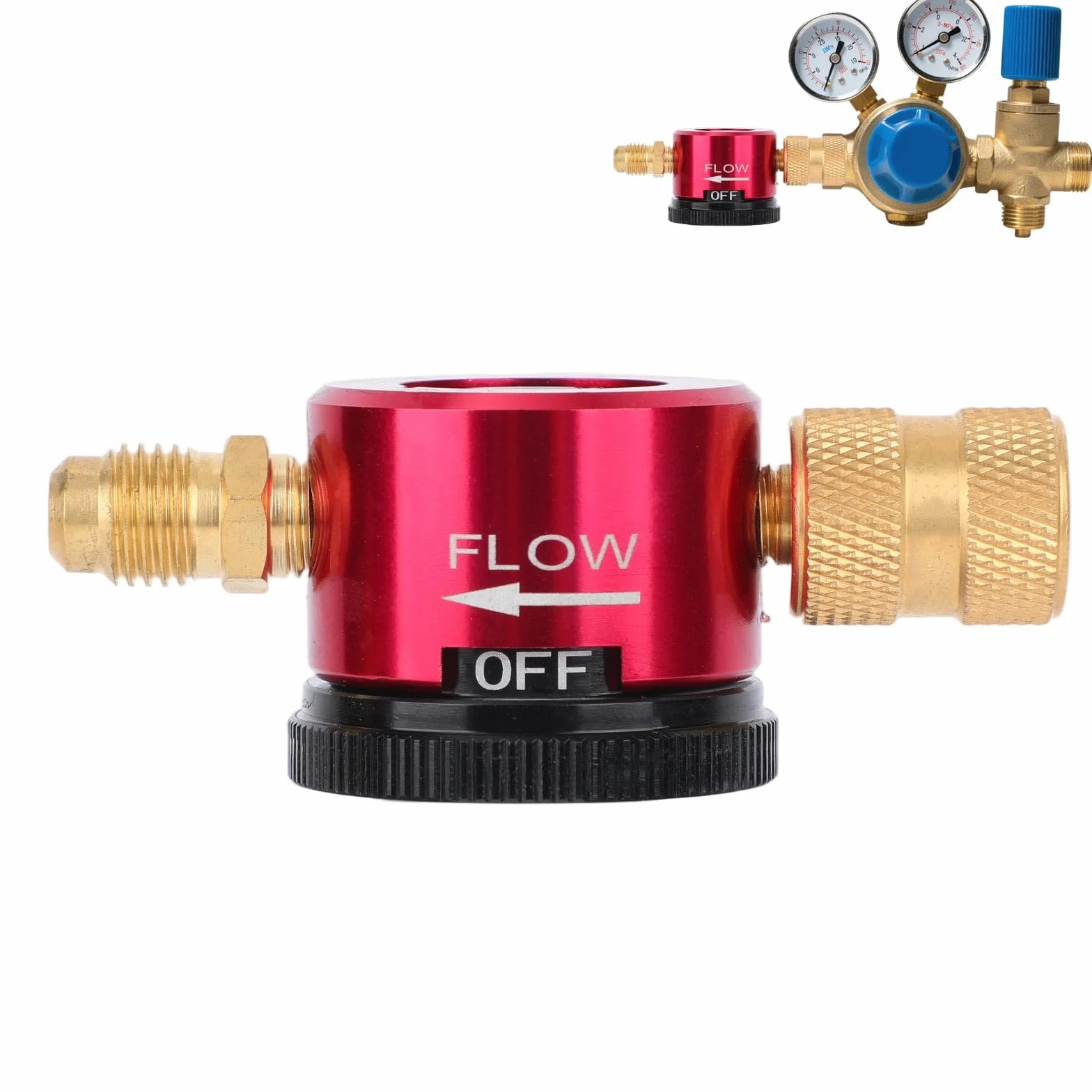 Outil Purge d'Azote en Laiton pour HVAC, Adaptateur Régulateur Débit Brasage d'Azote à 3 Modes avec Connexion Évasée 1/4" Équipement Essentiel d'Entretien et de Brasage HVAC