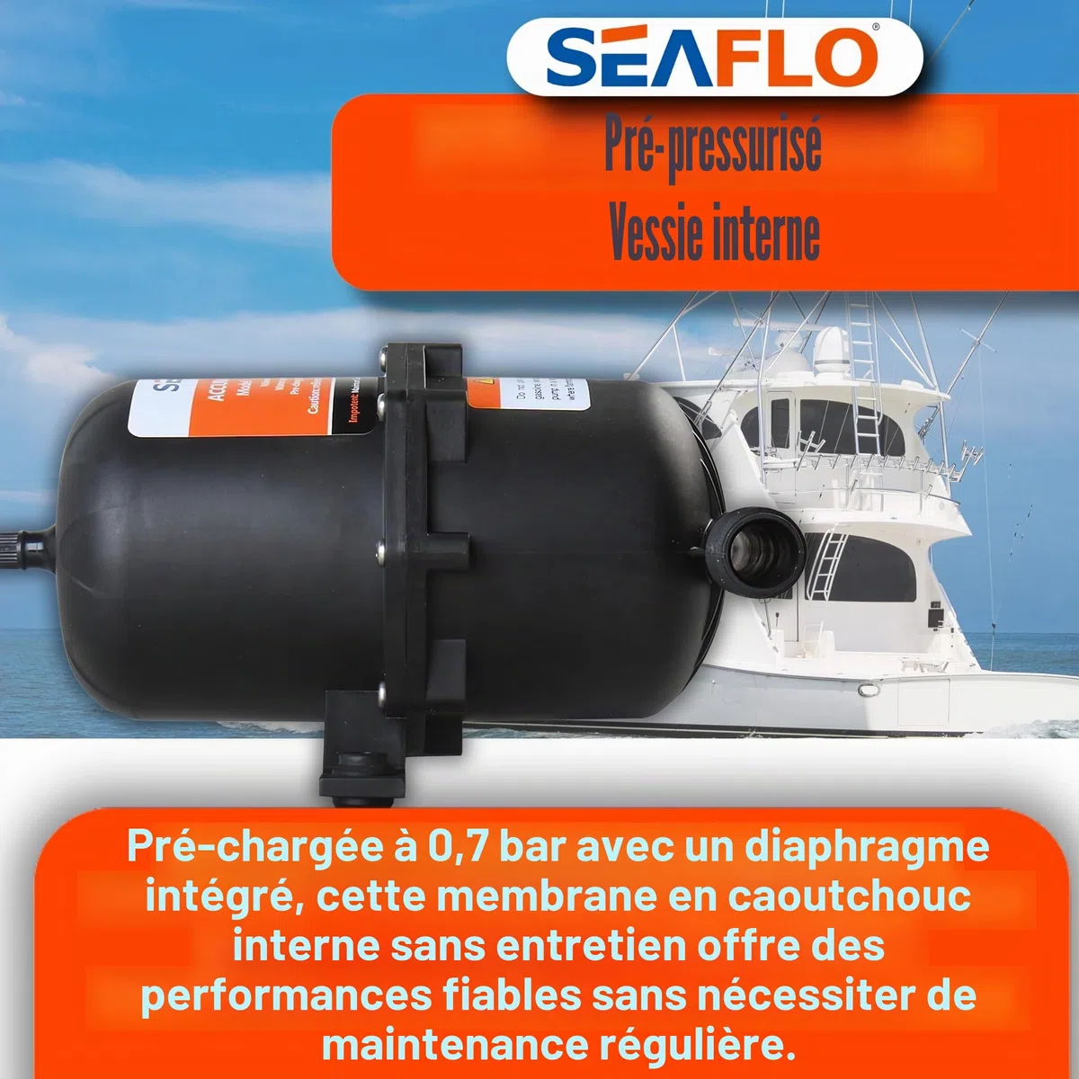 Seaflo Réservoir d'accumulateur pressurisé 0.75/1.0 litres