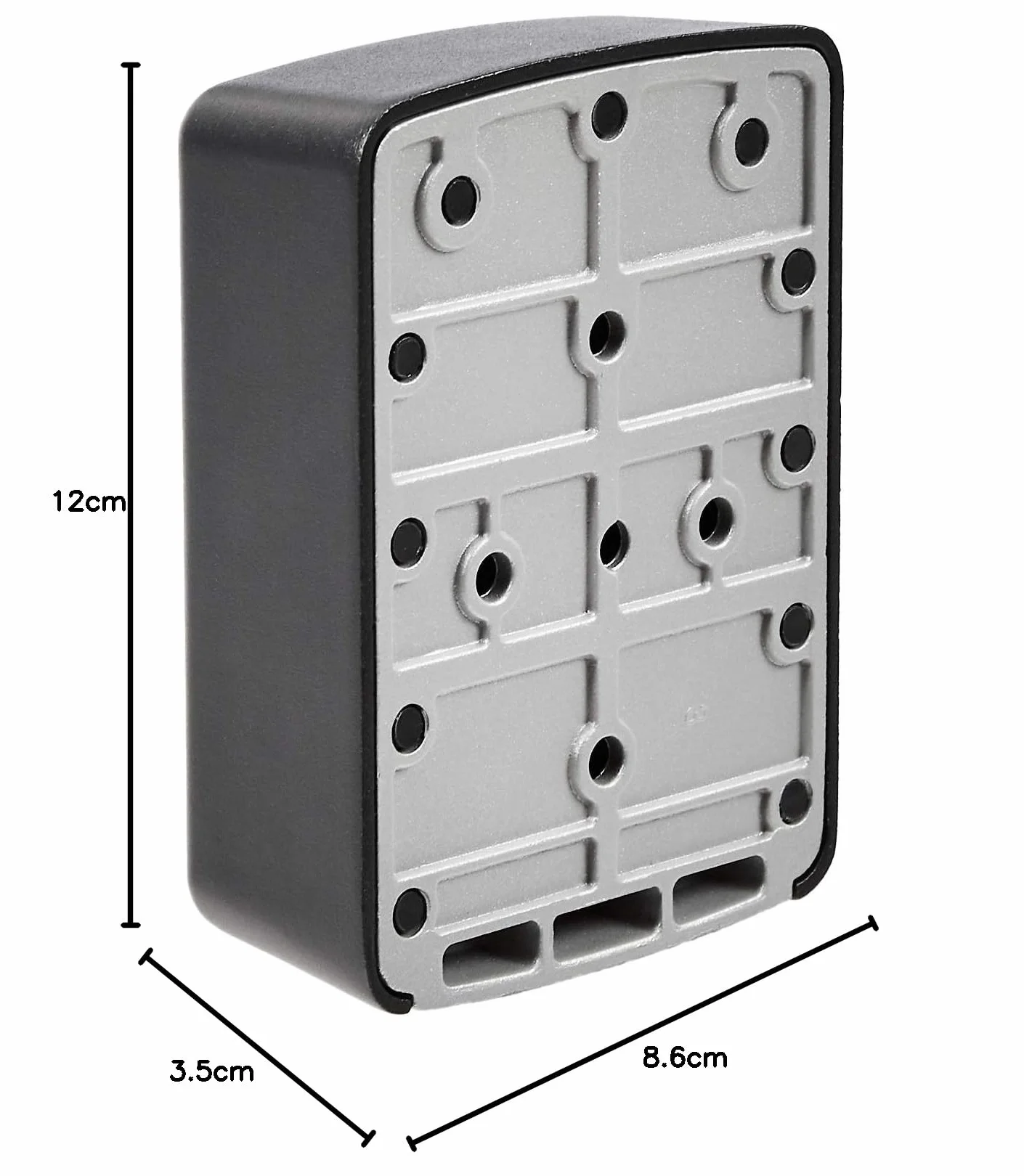 Amazon Basics Boitier mural range-clé, Serrure à combinaison, Noir, 3.5 x 8.6 x 12 cm