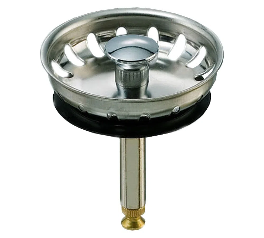 Bonde en acier inoxydable - pour écoulement évier ∅ 54 MM/lavabo Teka - 3,8 cm avec commande excentrique/tige de levage 8 mm - L 60-84 mm