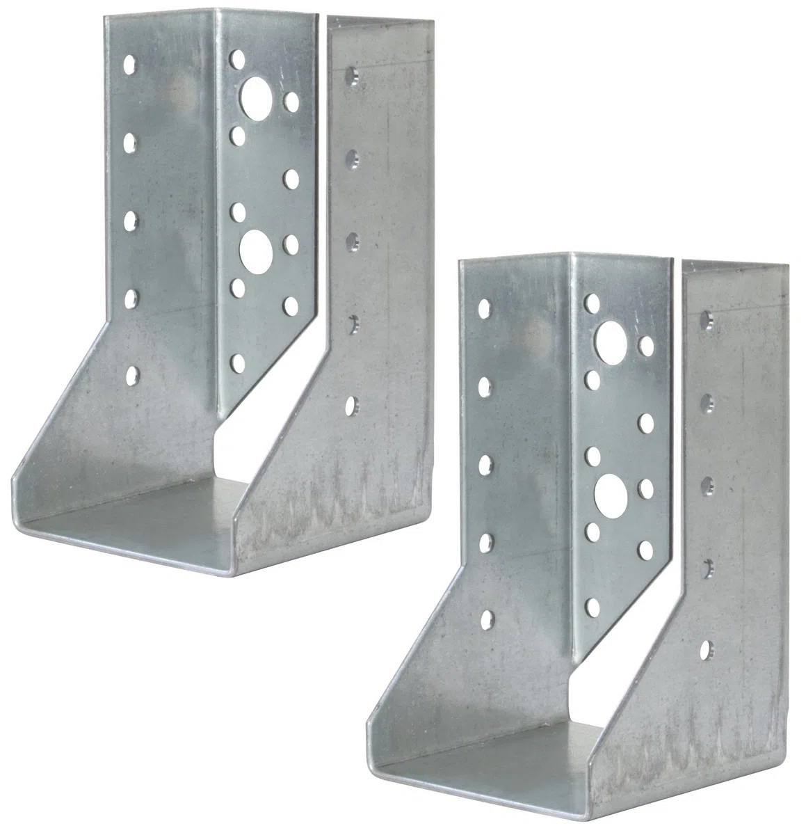 AERZETIX - C58655 - Lot de 2 Sabots de charpente à ailes intérieures 70x125x75x2 mm - sabot de solive à 32 trous - en acier zingué Z275