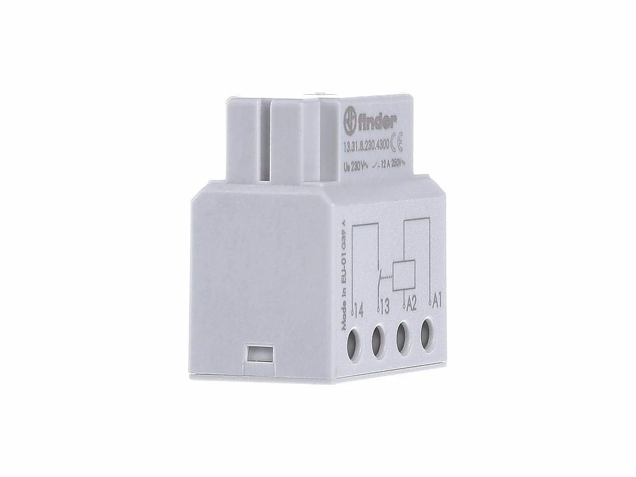 Finder 133182304300PAS Relais à encastrer en Boîte/Derrière Boîte à boutons 1 NO 230 Vac 12 A sous 250 Vac1