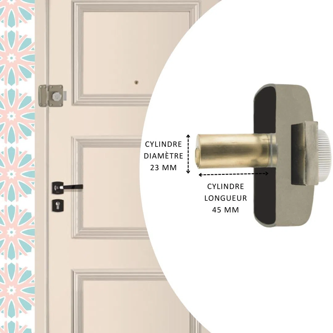 Yale Verrou de Porte Bouton/Cylindre - Ouverture à Bouton intérieur, Clé extérieur - Cylindre diamètre 23 mm, Longueur 45 mm, 5 goupilles - YV10BT/45-3 clés, Marron Doré