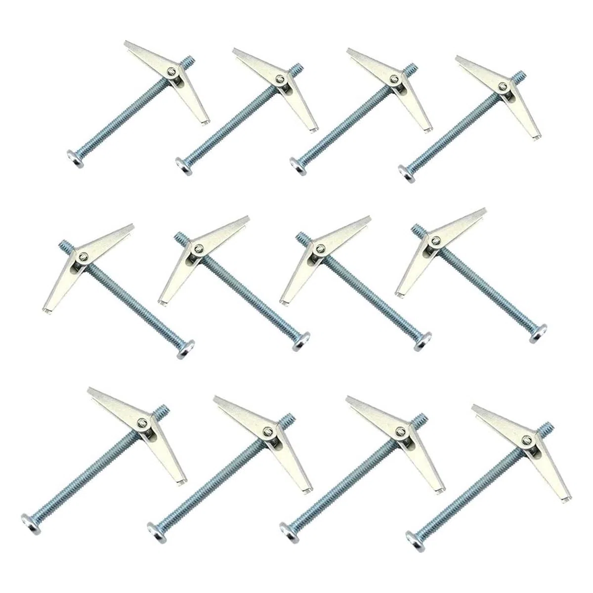 Mnixy Ancrage à Bascule en Acier, M5 x 75mm, M6 x 75mm, M6 x 100mm, Lot de 12