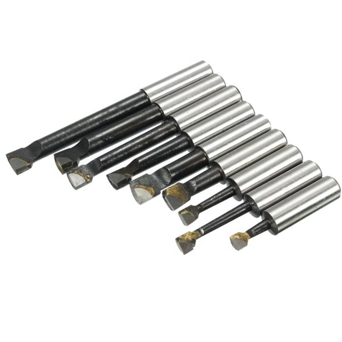 Lot de 9 tiges d'alésage de 12 mm avec pointe en carbure de tungstène