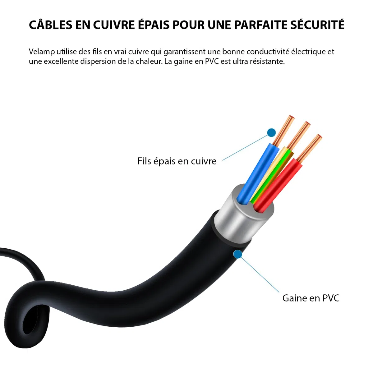 Velamp DOMREEL-10- Enrouleur HO5VV-F 4 prises 3G1.0 10m + coupe-circuit - avec poignée