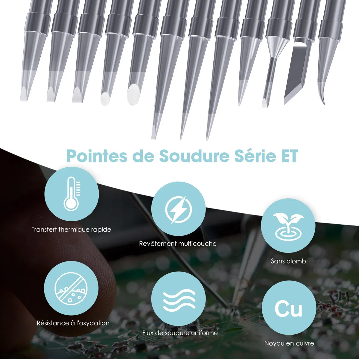 HANGLIFE ET Pointes Fer à Souder pour Weller WE1010NA WE1010EDU WES51/50 WESD51 WCC101 PES51/50 WEP70 LR21 et Stations à Souder/de Fer à Souder – Pointes de Rechange pour Équipements de Soudage Weller