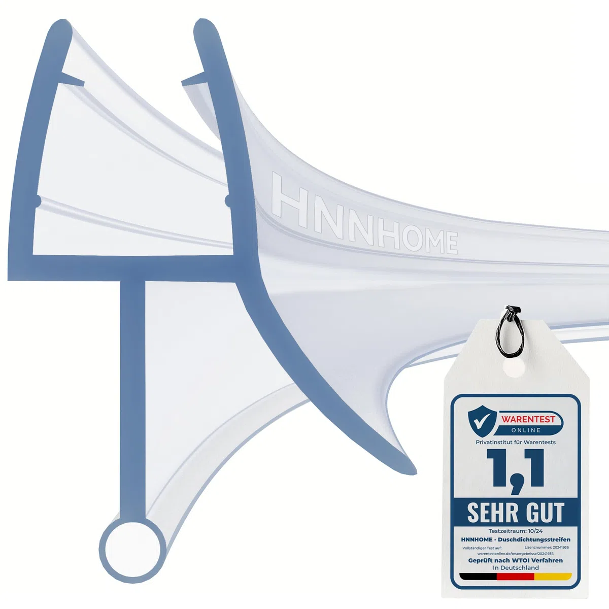 HNNHOME Joint d'étanchéité Pré-courbé Pour Porte en Verre 4-6 mm Écart 10mm | Joint porte douche pour paroi et cabine en verre, Anti-fuite efficace et un remplacement rapide sans outils