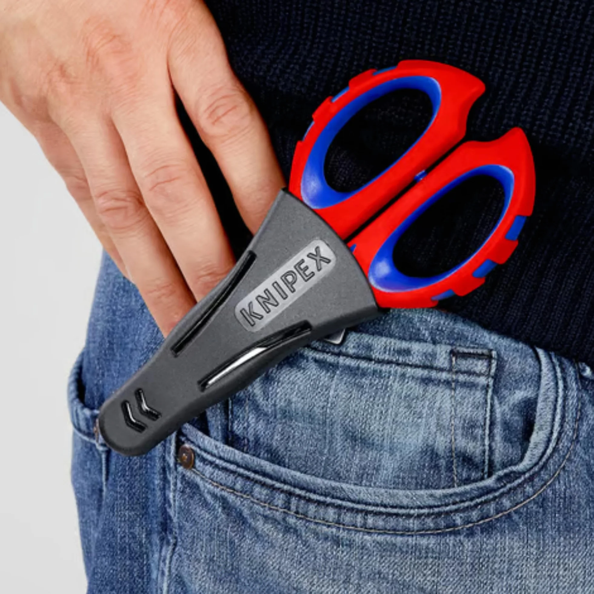Knipex Ciseaux d’électricien avec gaines bi-matière, renforcées de fibres de verre 160 mm, 95 05 10 SB