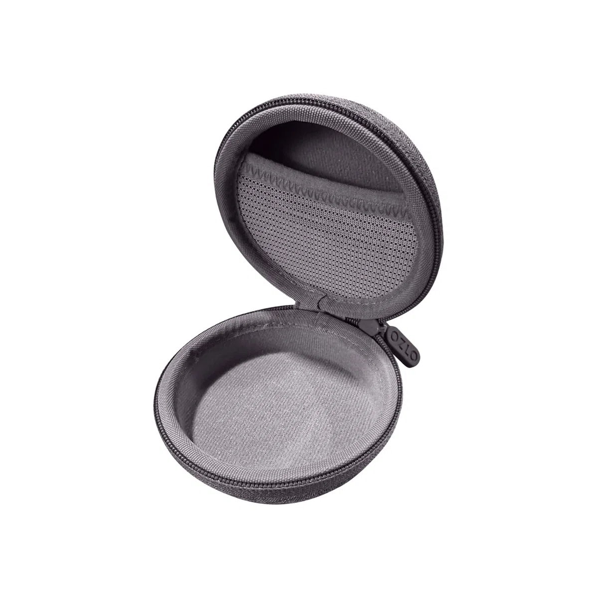 Ozlo Sleepbuds Étui de voyage | Étui rigide pour écouteurs de sommeil | Tissu tissé avec fermeture éclair | Poche en maille pour ranger le câble de charge | Gris