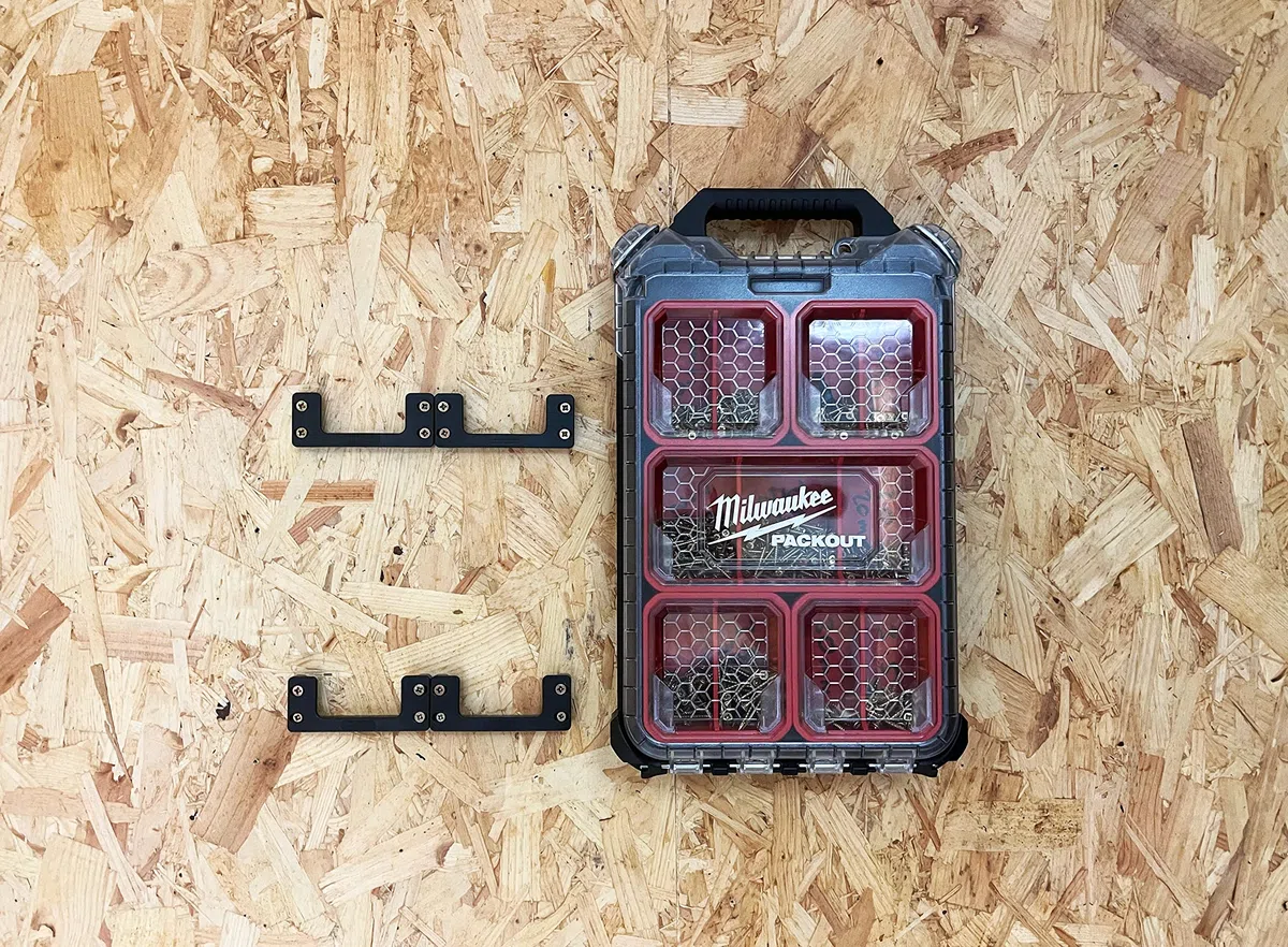 StealthMounts Packout Équerres de Fixation (6 pièces) | Système de Rangement pour Boîte à Outils | Installation Facile | Compatible avec Milwaukee Packout | Organisation Optimale (Noir)