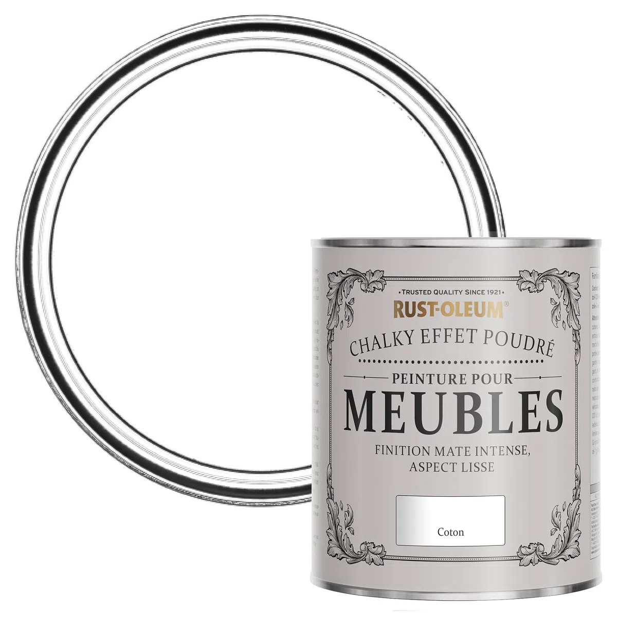 Rust-Oleum Peinture Blanche pour Meubles Chalky, Mat Effet Poudré - Coton 750ml