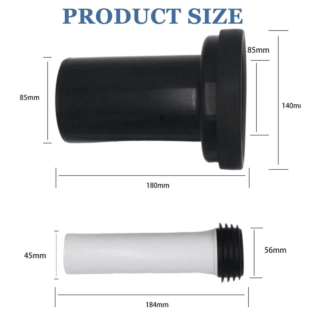 Set de raccordement pour WC mural, en PVC, diamètre du tuyau 90/110, longueur 180 mm, compatible avec Geberit Duofix 405.116.00.1, tuyau de vidange pour WC mural