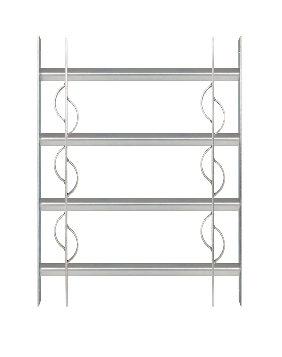 Alberts 563646 Grille de fenêtre de style Secorino | coulissante, pour les fenêtres extérieures | grille de protection anti-effraction | galvanisée, en bleu | 600 x 500-650 mm