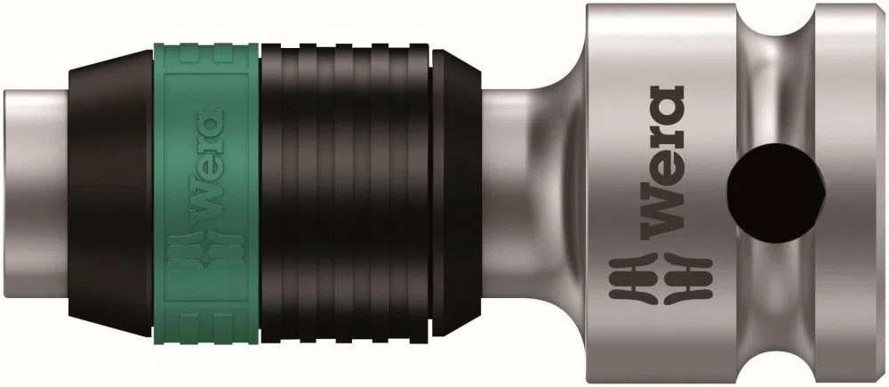 Wera 05003590001 8784 B1 Adaptateur Zyklop, 3/8", 3/8 pouce x 44.0 mm x 1/4 pouce, Noir/vert