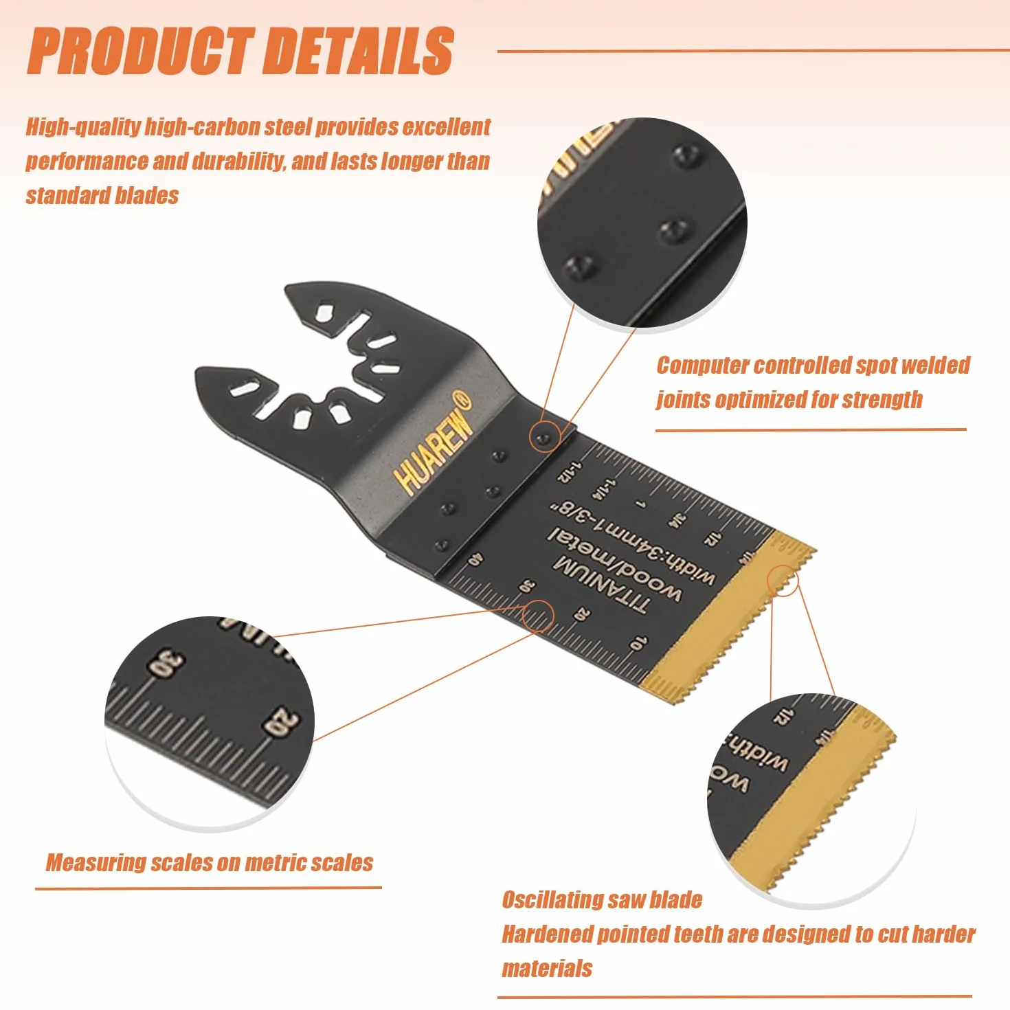 27 Pcs Outil Multifonction Lame Scie Oscillante, Universelle Saw Blades Accessoires pour Plastique, Bois, Métal, Compatible avec Fein Multimaster, Makita, Ryobi, Milwaukee, Dremel et plus