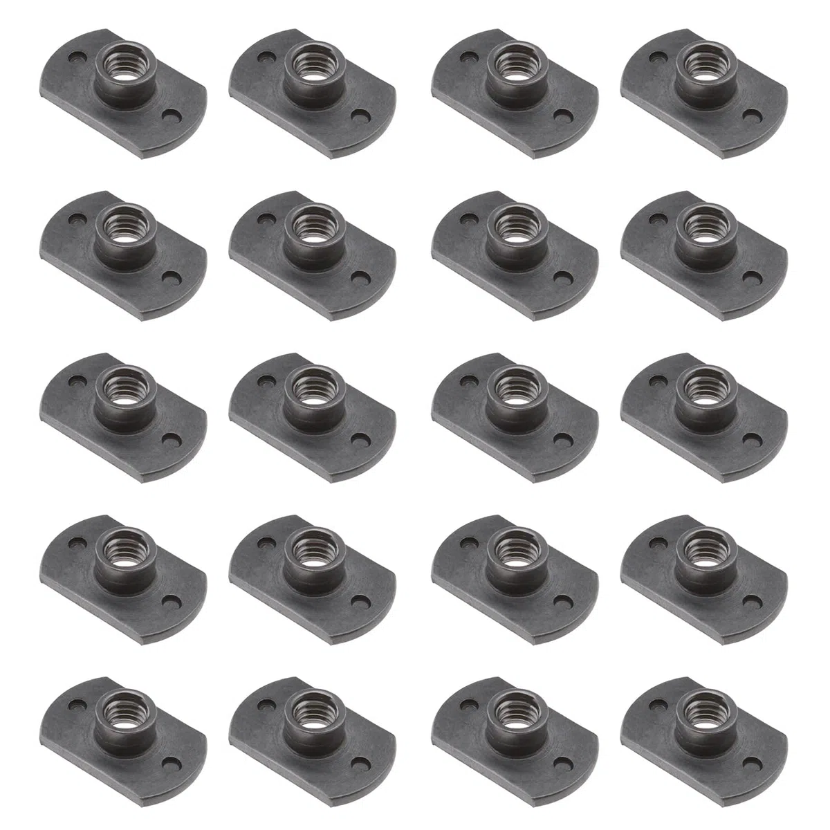 Lot de 20 écrous à souder M6 en acier carbone en forme de T 2 trous pour meubles tubulaires Table