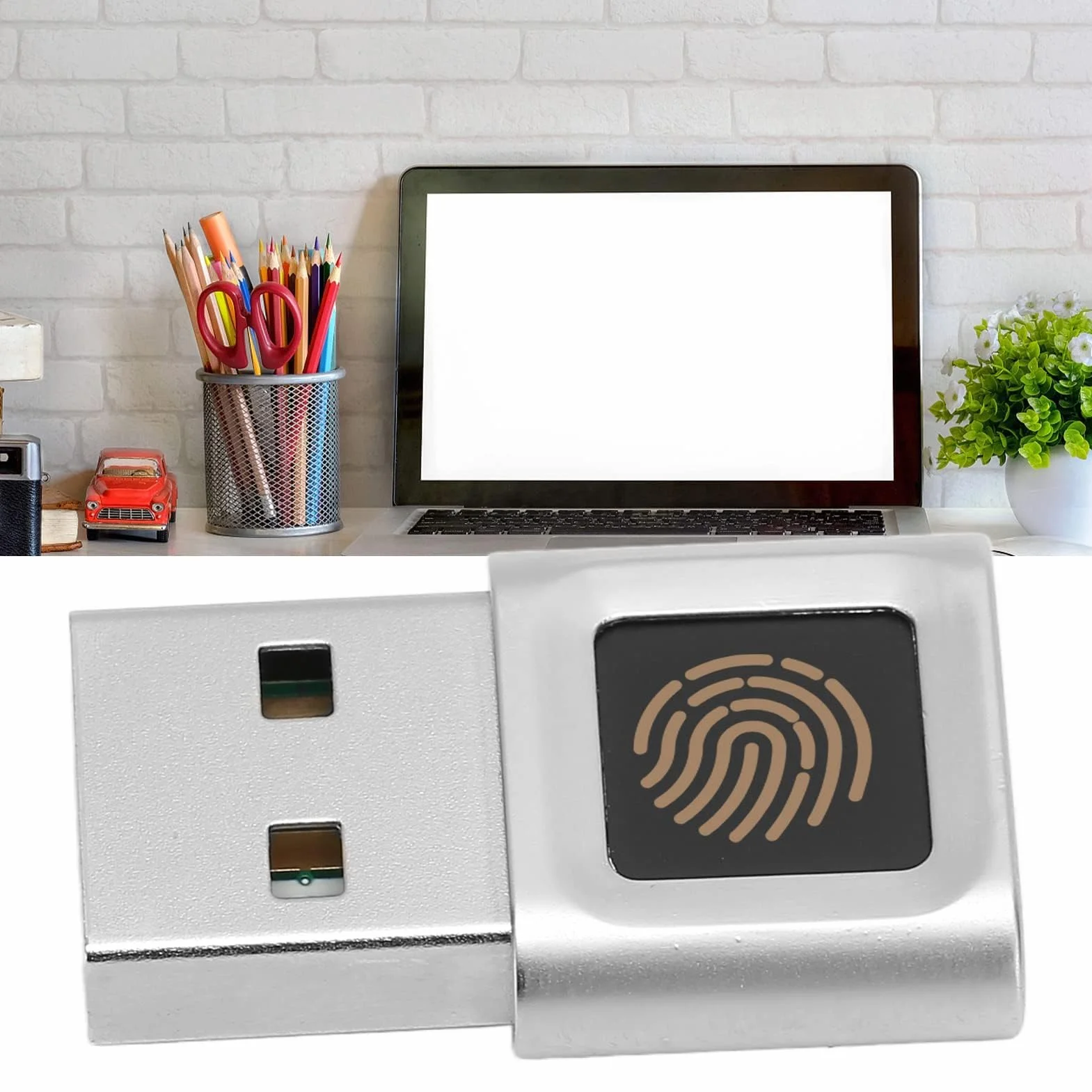 Lecteur d'empreintes digitales USB, Lecteur d'empreintes digitales USB à 360 degrés Mini Compatible avec Win11/10 Touch Speedy Matching Biométrique pour l'ordinateur portableWin