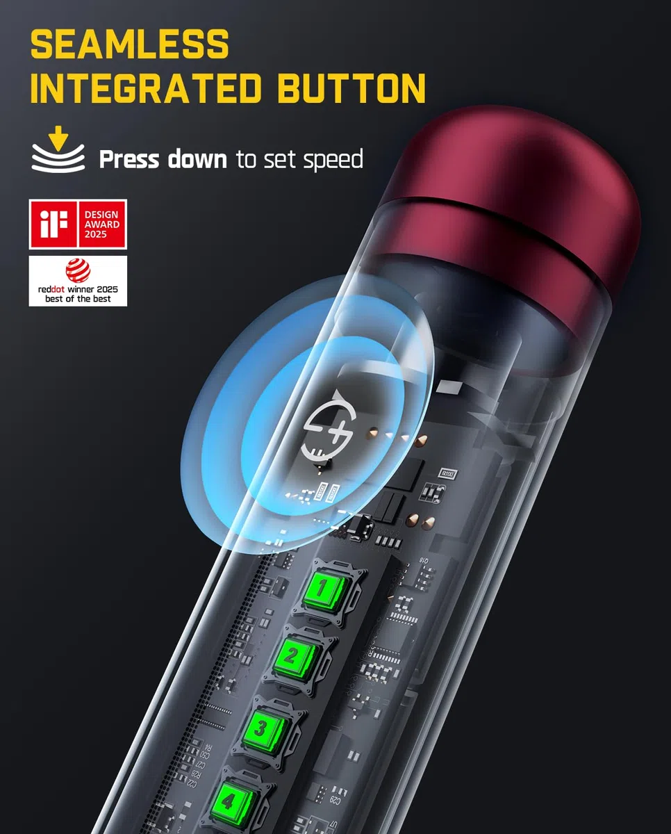 Fanttik F2 Master Outil Rotatif Multifonction Sans Fil 4V, Moteur NeoPulse, 5-Vitesses 25000tr/min Max, Mini Perceuse Sans Fil Avec 35 pcs pour Graver, Polir, Ponçage, Perçage et Bricolage（Rouge）